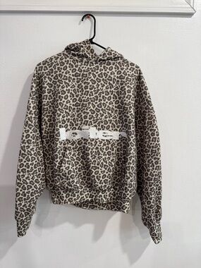 Leopard Print Hooded Sweatshirt with Logo